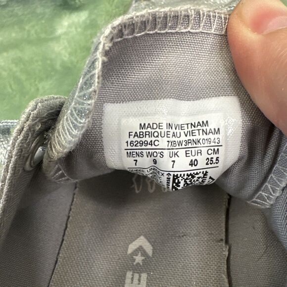 Converse Chuck Taylor All Star Sneakers Silver Glitter M7/W9 Shoe Glitzy Wedding - Picture 2 of 9